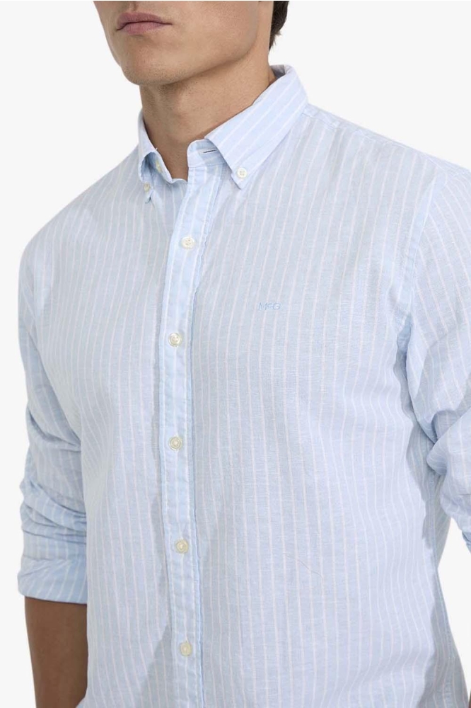 COTTON LINEN STRIPE SHIRT MM251 6001 11 2001 LIGHT BLUE